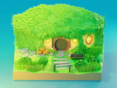Bilbo Baggins House Free low-poly 3D model