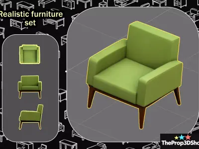Modern Bedroom and Living Room Furniture Set 3D model