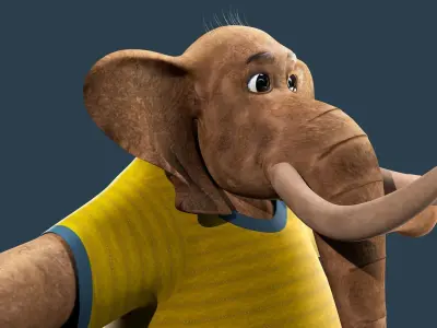 Cartoon Elephant NoRig 3D model