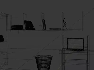 modern little bedroom 3D model