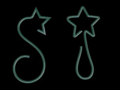 christmas ball hook set 3D mesh - svg - 3D curve - blender file 3D model