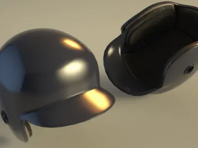 SPORT---BASEBALL---Helmet baseball helmet Low-poly 3D model
