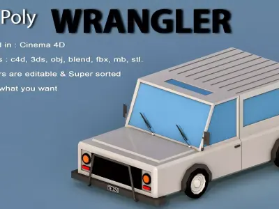 Cartoon Wrangler Low-poly 3D model
