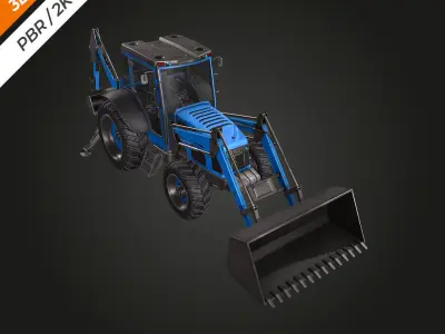 Tractor Low-poly 3D model