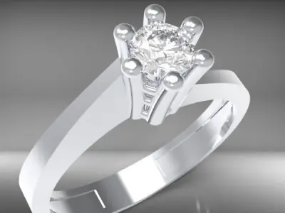 Classic Solitaire Ring  3D print model