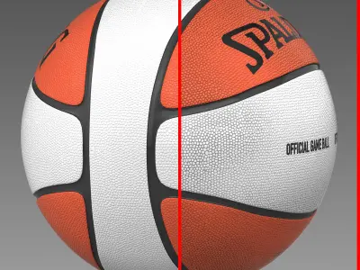 Basketball ball 4bicolor Low-poly 3D model