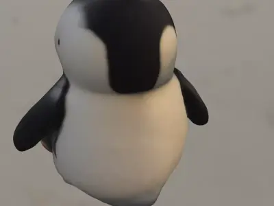 Cute Baby Penguin Low-poly 3D model