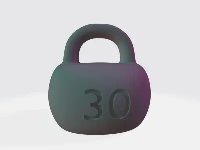 Weight weighted kettlebell with number 3D print model