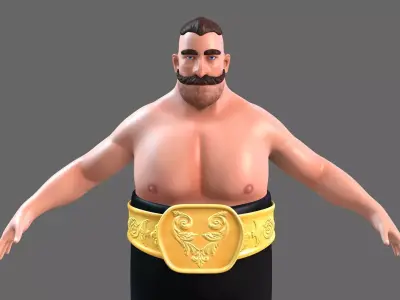 Wrestler Character Low-poly 3D model
