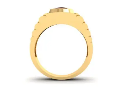 Mens Red Gemstone Gold Ring Jewelry 3D Model 327 3D print model