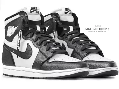 white nike air jordan 1 retro 3D model