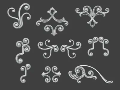 Floral Design Collection1 Low-poly 3D model