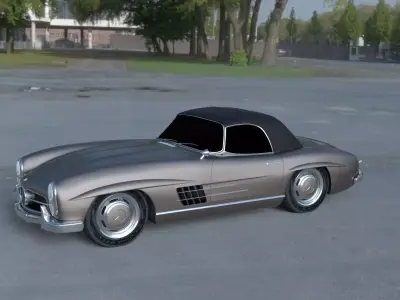 Mercedes 300SL Roadster Top Up HDRI 3D model