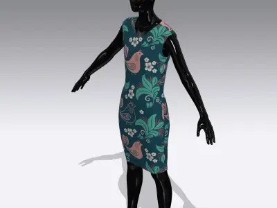 Female Cloth Dress Low-poly 3D model