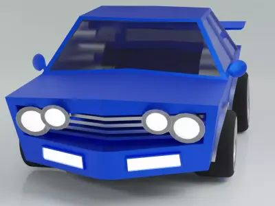 Fully Rigged Low Poly Car Low-poly 3D model