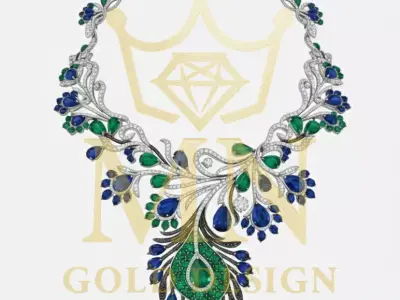 Imperial Peacock Necklace 3D print model