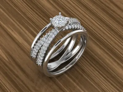 Diamond Jewelry Ring 3D print model