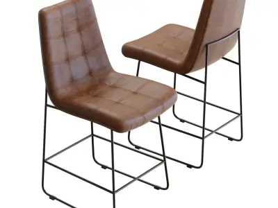 Crate and Barrel Naomi Leather Counter Stool 3D model