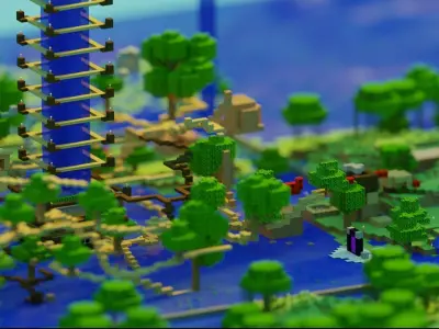 Mapa Minecraft - Torre - base de captura de la lana Free 3D model