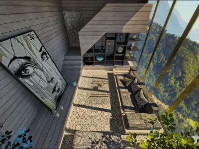 WOOD ROOM Low-poly 3D model