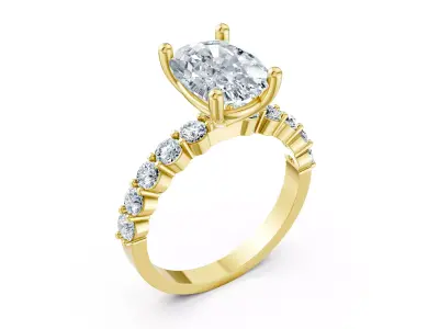 Luxury Diamond Engagement Ring CAD Design 3DM File 3D print model