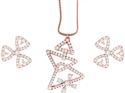 Pendant Earrings combo - 1169 3D print model