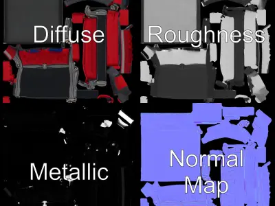 Luxurious Vintage Bed Model Pack Low-poly 3D model