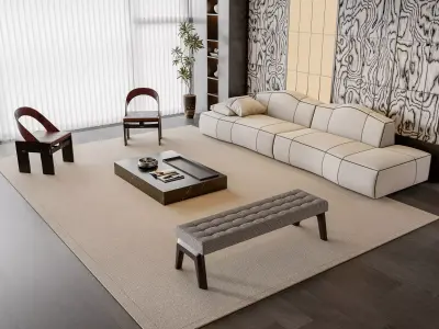 Modern Minimalist Living Room 018 3D model