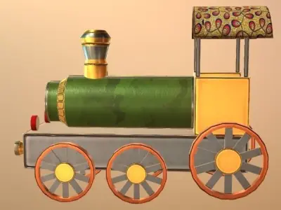 Toy train Low-poly 3D model