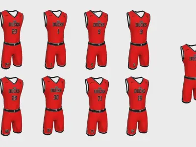 Basketball Fantasy Team The Ducks Uniform - Character Design Low-poly 3D model