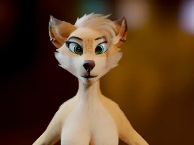 Yashley Anthro Fox 3D model