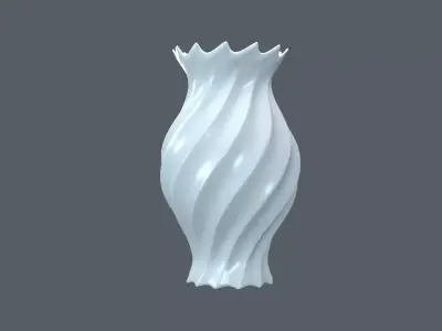 Vase porcelain white 4 3D model
