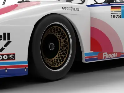 Porsche 935 K2 1978 Le Mans Racing HQ interior 3D model