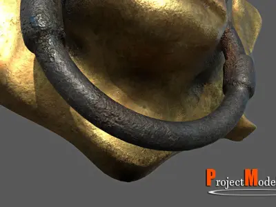  Door Lion Head-Version 001 Low-poly 3D model