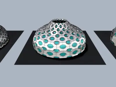 Dome variations high frequency  low frequency pointed 3D model