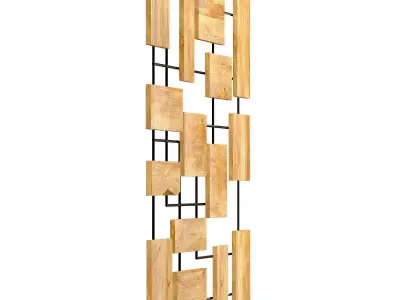 Decorative wall panel with mango wooden elements 3D model