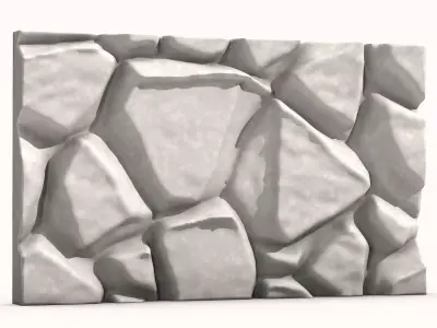 Layered Slate Wall Structural Asset 3D model