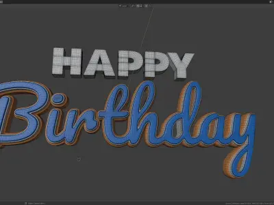 Happy Birthday Message Animation 3D model