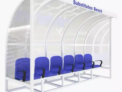 Substitutes Bench Low-poly 3D model