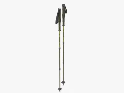 Hiking Poles Low-poly 3D model