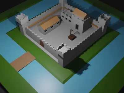 Low Poly Castle Game Assets Low-poly 3D model