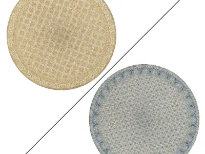 Round Rug Set 171 3D model
