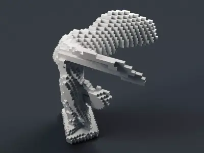 Victory Goddess War Goddess Sculpture Carving Ornament Mosaic 3D model