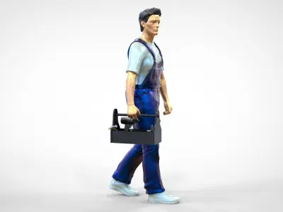 N9 Mechanic carrying a toolbox 3D print model