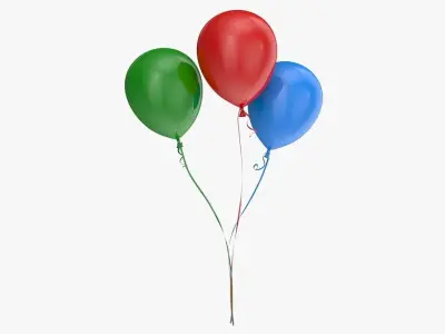 Colorful Balloons Low-poly 3D model