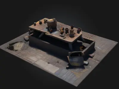 Medieval Feast Hall  Grand Banquets in a Bygone Era 3D model
