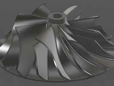 Turbocharger Impeller 100mm 3D Print  3D print model