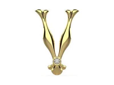 Alphabet Latin V 3D print model