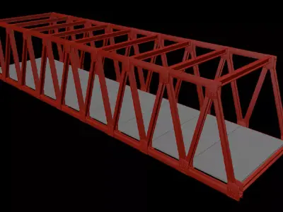 C4D steel bridge model 3D model