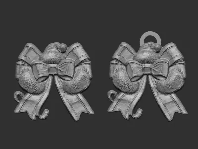 sanda hat ribbon christmas decor  3D print model
